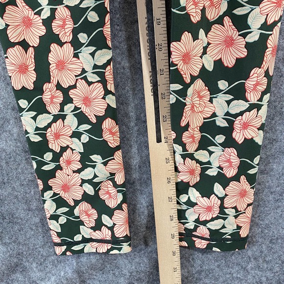 The Upside Leggings 4 Green Floral Poppy High Rise Drawstring Stretch - Picture 7 of 12